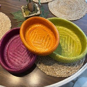 Crate and Barrel Bambu Colorful Nesting Baskets 3